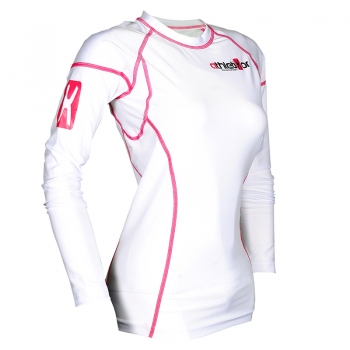 Kompressions T Shirt weiss / pink